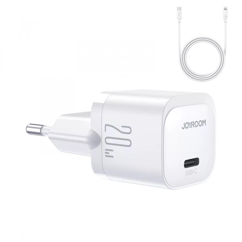 Įkroviklis Joyroom JR-TCF02 20W USB-C + USB-C iki Lightning kabelis 1,0m baltas