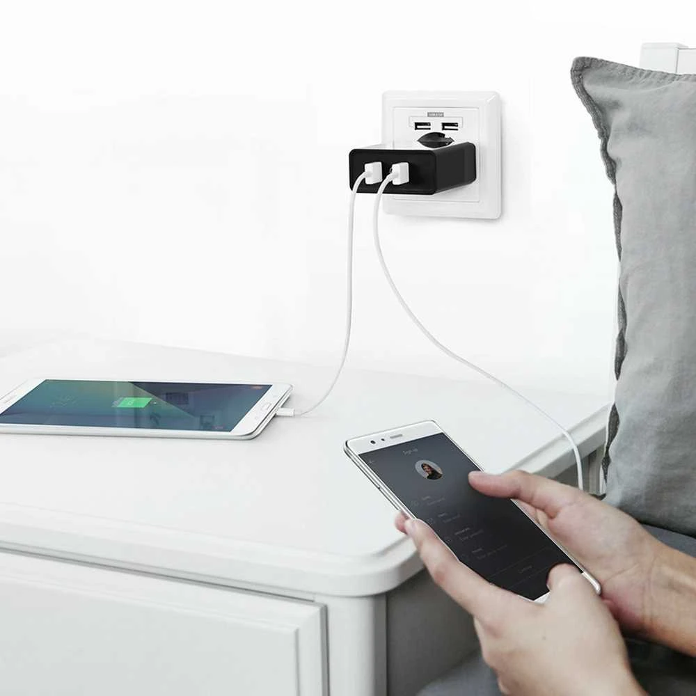 Greitas įkroviklis UGREEN, 2xUSB-A, 18W, PD 3.0 EU (juodas)