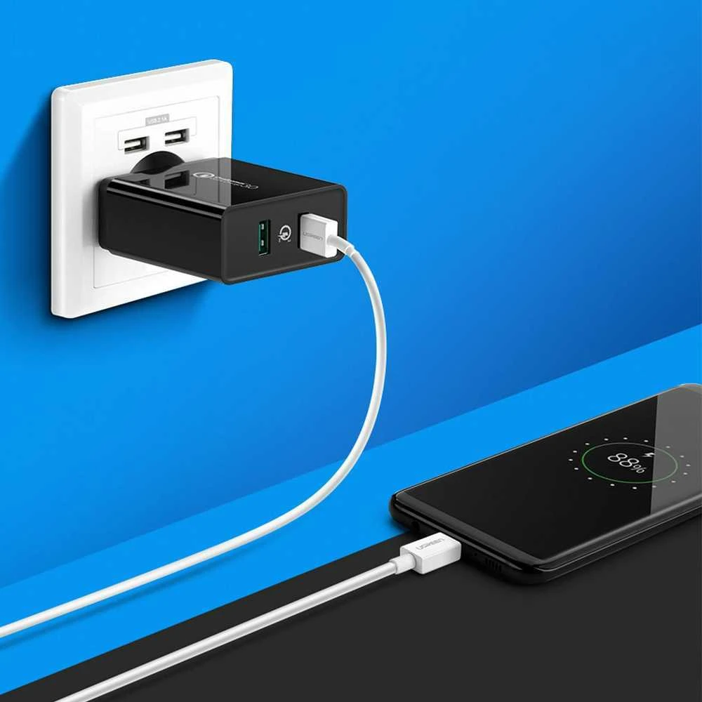 Greitas įkroviklis UGREEN, 2xUSB-A, 18W, PD 3.0 EU (juodas)