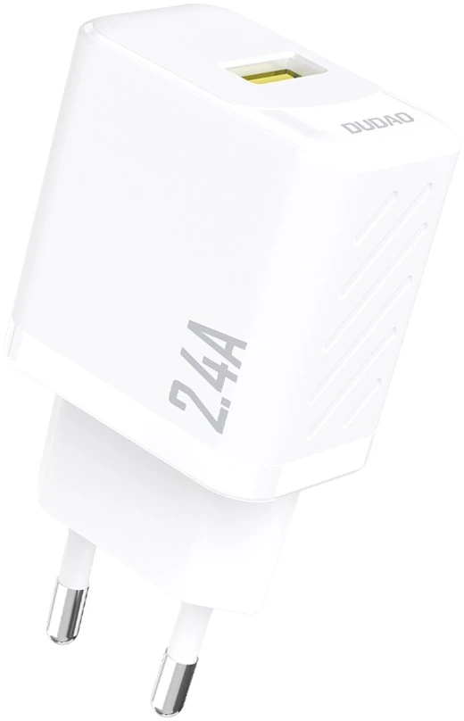 Dudao A23 2.4A USB-A įkroviklis – baltos spalvos