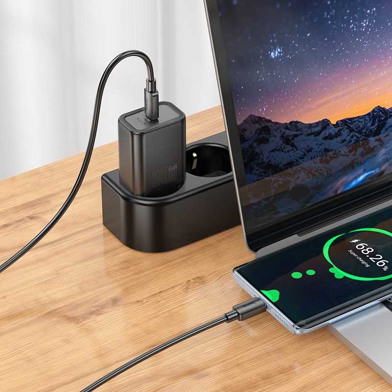 Įkroviklis Hoco N62 30W GaN USB-C juodas