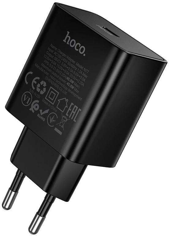 Įkroviklis Hoco N77 45W USB-C juodas