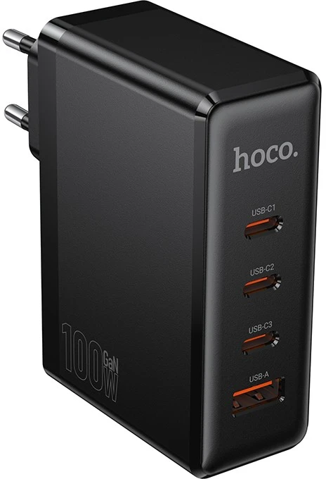Įkroviklis Hoco N85 100W 3xUSB-C/USB-A juodas