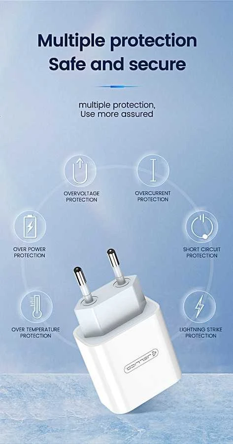 Laidinis įkroviklis 20W PD USB-C Jellico AK180 baltos spalvos
