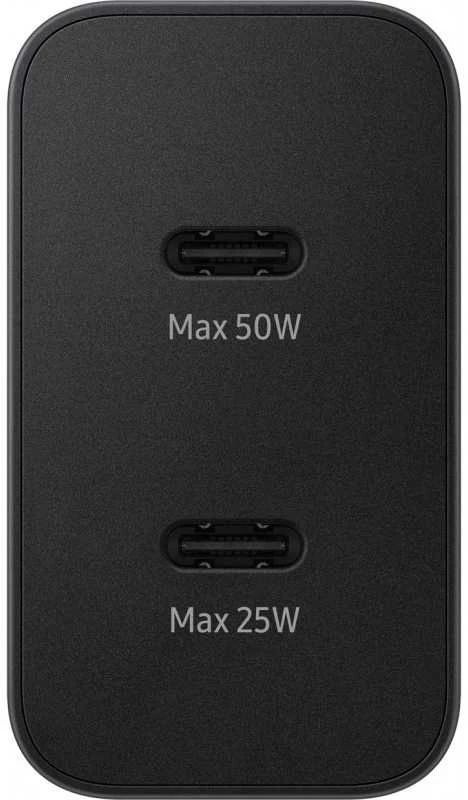 Samsung PD 50W Power Adapteris Duo (w/o cable) Type-Cx1, USBx1 (new) Juodas