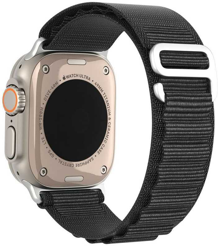 Sport Buckle apyrankė Apple Watch 9/8/7/6/SE/5/4/3/2/1 (41, 40, 38 mm) Dux Ducis Strap GS Version - juodos spalvos