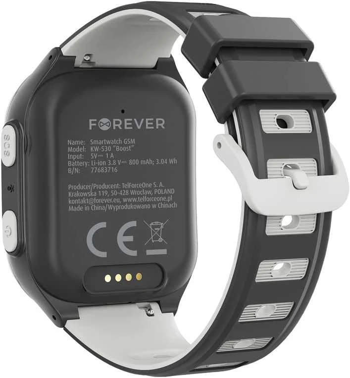 Išmanusis laikrodis vaikams Forever Išmanusis laikrodis GPS WiFi 4G Kids Boost KW-530 juodas