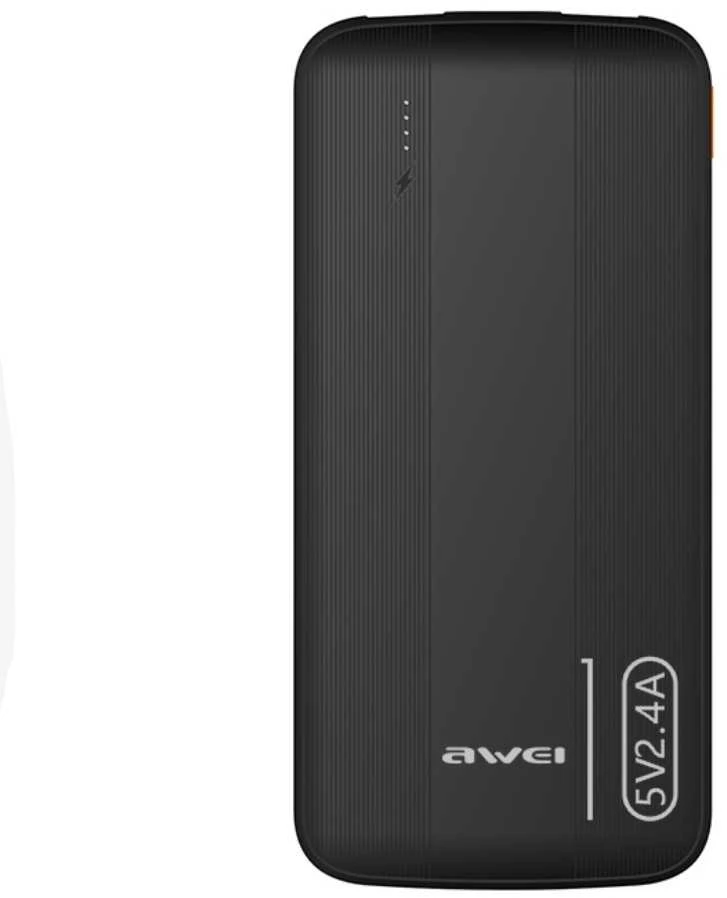 Išorinė baterija Power Bank Awei P20K 5V/2.4A 10000mAh juoda