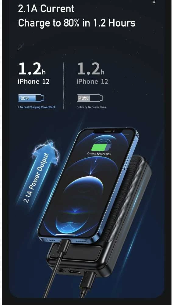 Išorinė baterija Power Bank Awei P6K 5V/2.1A 20000mAh juoda