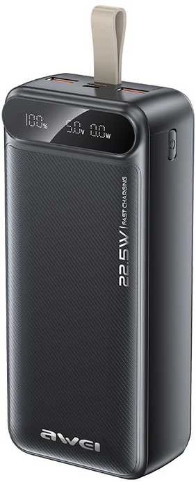 AWEI PowerBank PA-12 30000mAh 22.5W juodos spalvos