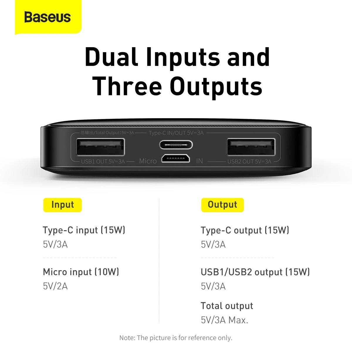 Baseus Bipow maitinimo blokas su ekranu 10000mAh 15W (Overseas Edition) (Juodas)