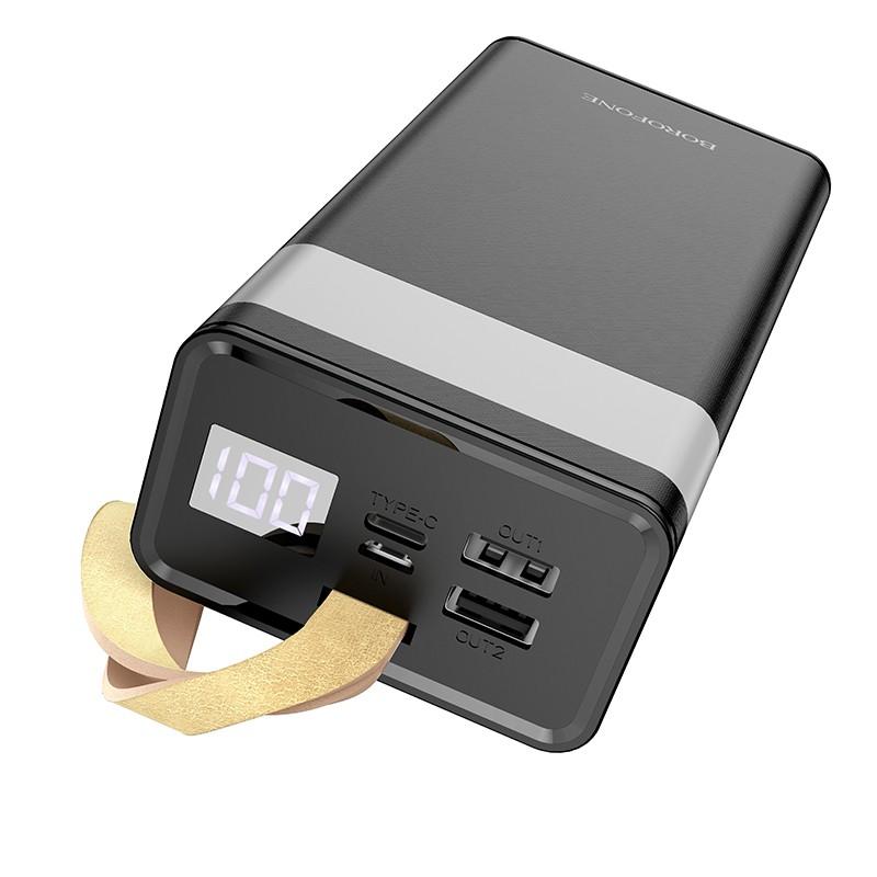 Nešiojamas įkroviklis Borofone Power Bank BJ18A Coolmy 30000mAh, Juodas aprašymas - Prekės nuotrauka