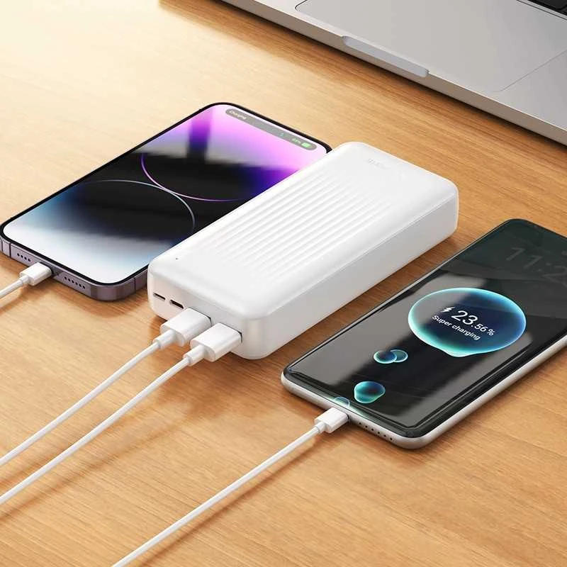 Borofone Power Bank 20000mAh BJ80A Clever – 2xUSB + Type C – QC 3.0 22,5W + PD 20W juodos spalvos
