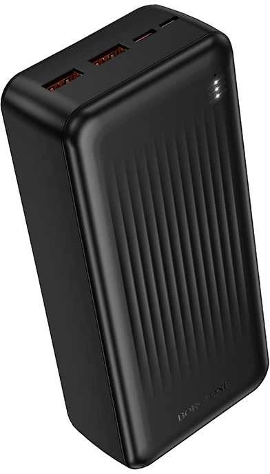 Borofone Power Bank 30000mAh BJ80B Clever – 2xUSB + Type C – QC 3.0 22,5W PD 20W juodos spalvos