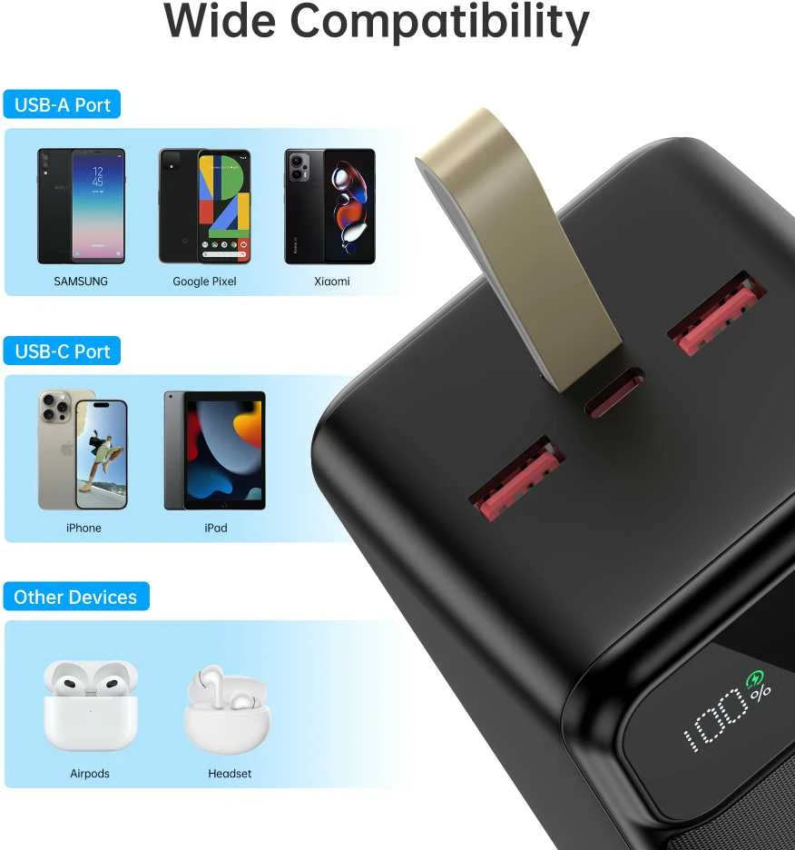Išorinė baterija Power Bank Choetech B732 22.5W 50000mAh juoda