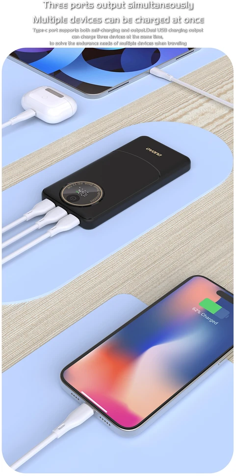 Išorinė baterija Power Bank Dudao K12 22.5W 10000mAh juoda