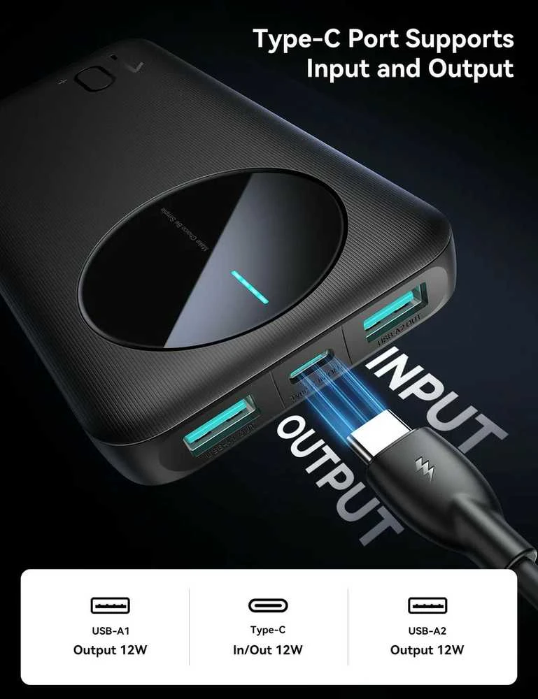 Išorinė baterija Power Bank Joyroom JR-PBF12 10000mAh juoda