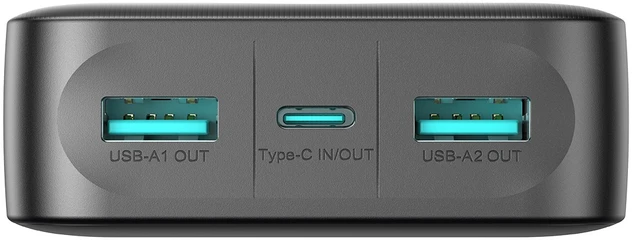 Joyroom JR-PBF14 Pro išorinė baterija 22,5 W 20000 mAh su skaitmeniniu ekranu 2x USB-A 1x USB-C - juoda