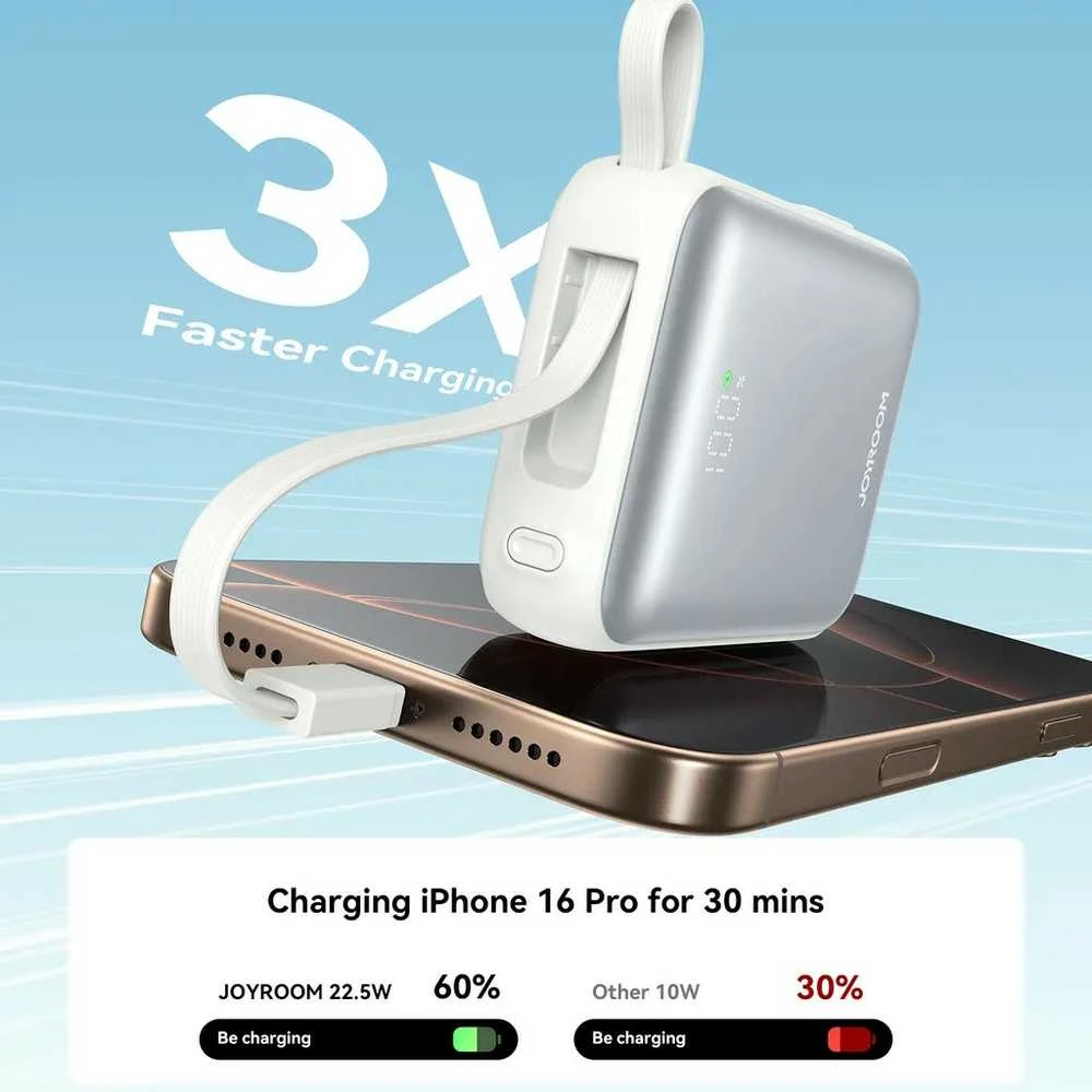 Išorinė baterija Power Bank Joyroom JR-PBF27 22.5W Mini 10000mAh balta