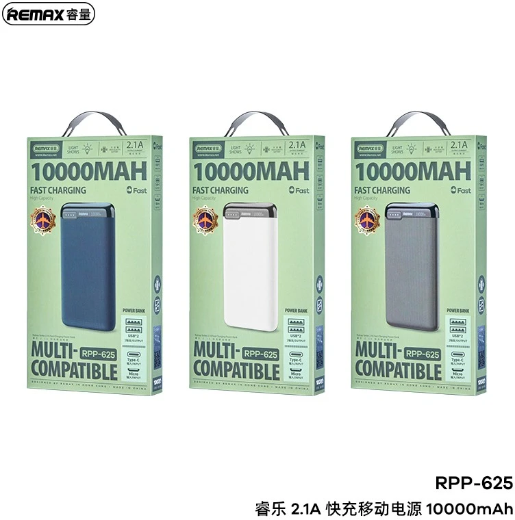 Išorinė baterija Power Bank Remax RPP-625 10000mAh mėlyna