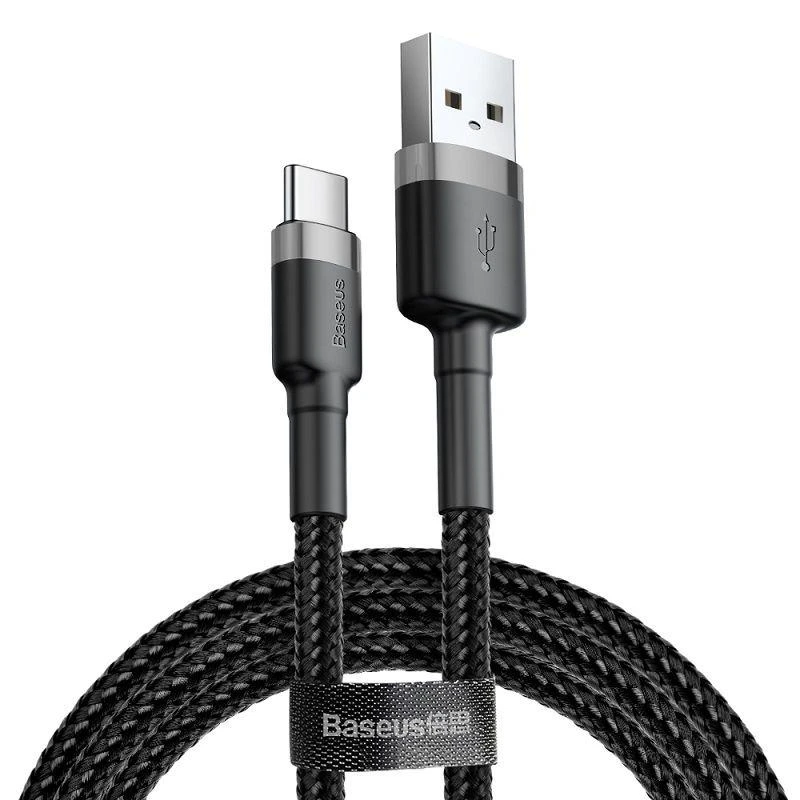 Baseus Cafule kabelis USB-C PD 2.0 QC 3.0 60W 1m - Juodas / Pilkas