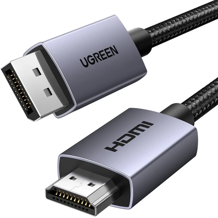 Kabelis DisplayPort (DP) kištukas - HDMI kištukas vienpusis 4K@30Hz 2m juodas DP125 UGREEN
