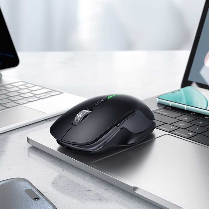 Klaviatūra Belaidė pelė Hoco GM40 RGB juoda