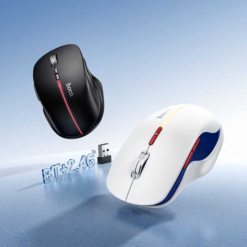 Klaviatūra Belaidė pelė Hoco GM40 RGB juoda