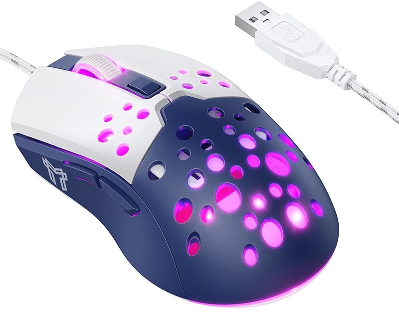 Klaviatūra Laidinė pelė Hoco GM51 Gaming balta/mėlyna