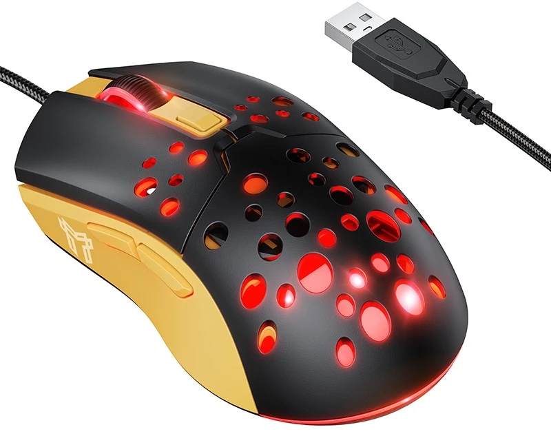 Klaviatūra Laidinė pelė Hoco GM51 Gaming juoda/geltona