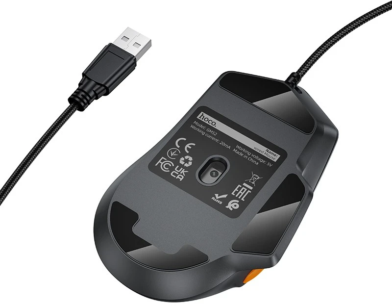 Klaviatūra Laidinė pelė Hoco GM52 RGB Gaming juoda/pilka
