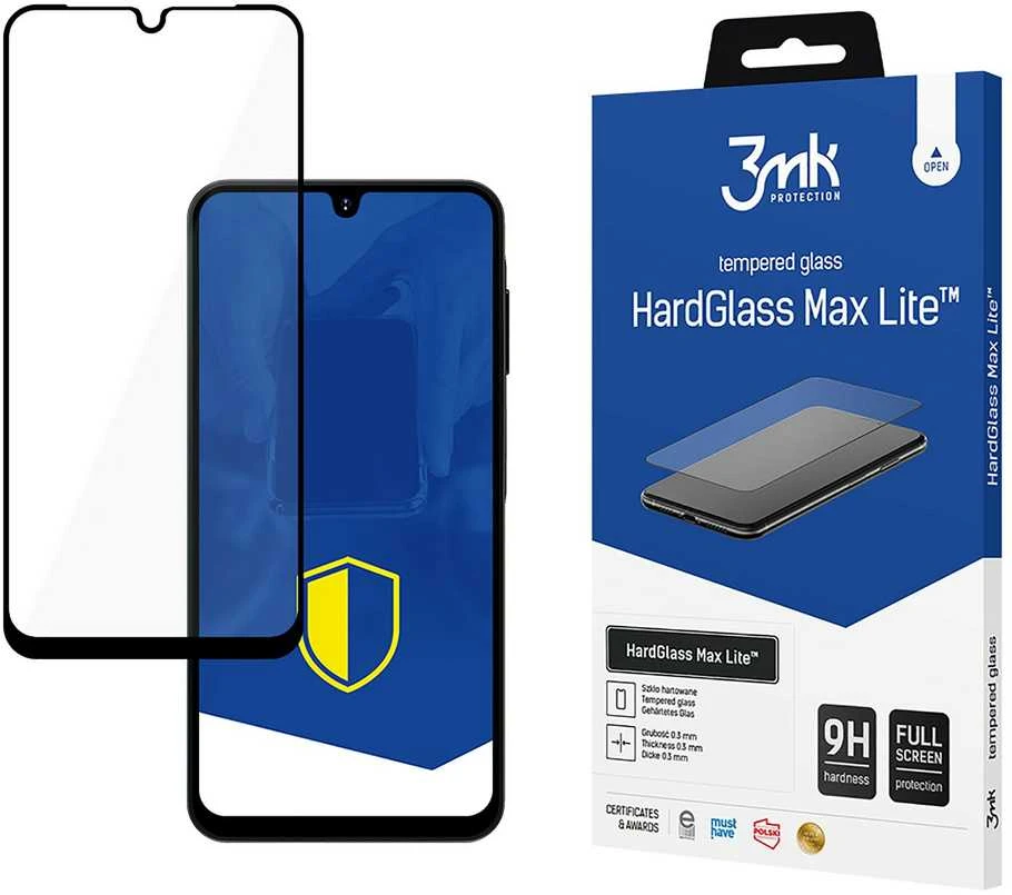 3MK HardGlass Max Lite Samsung Galaxy A16 juodas, viso ekrano stiklas Lite