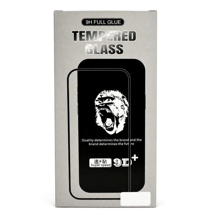 LCD apsauginis stikliukas 9D Gorilla Apple iPhone 16 juodas (10 vnt. rinkinys)
