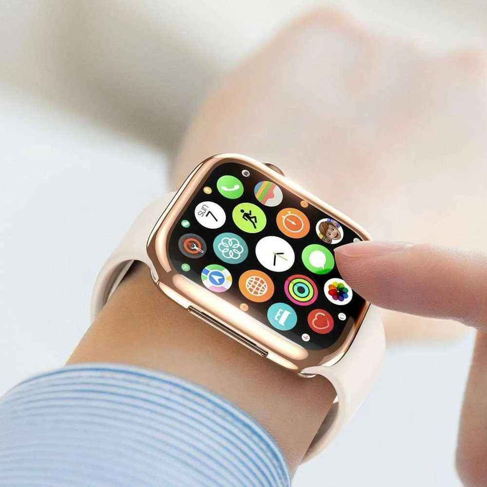 LCD apsauginis stikliukas/dėklas Dux Ducis Samo Apple Watch 41mm rožinis