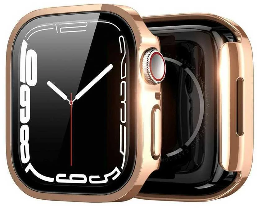 LCD apsauginis stikliukas/dėklas Dux Ducis Hamo Apple Watch 44mm rožinis