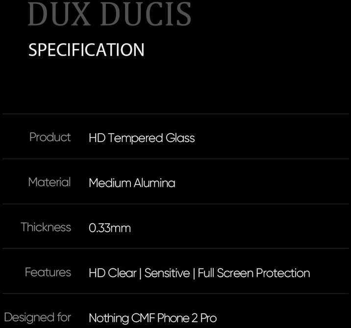 LCD apsauginis stikliukas Dux Ducis 10D Nothing CMF Phone 2 Pro juodas