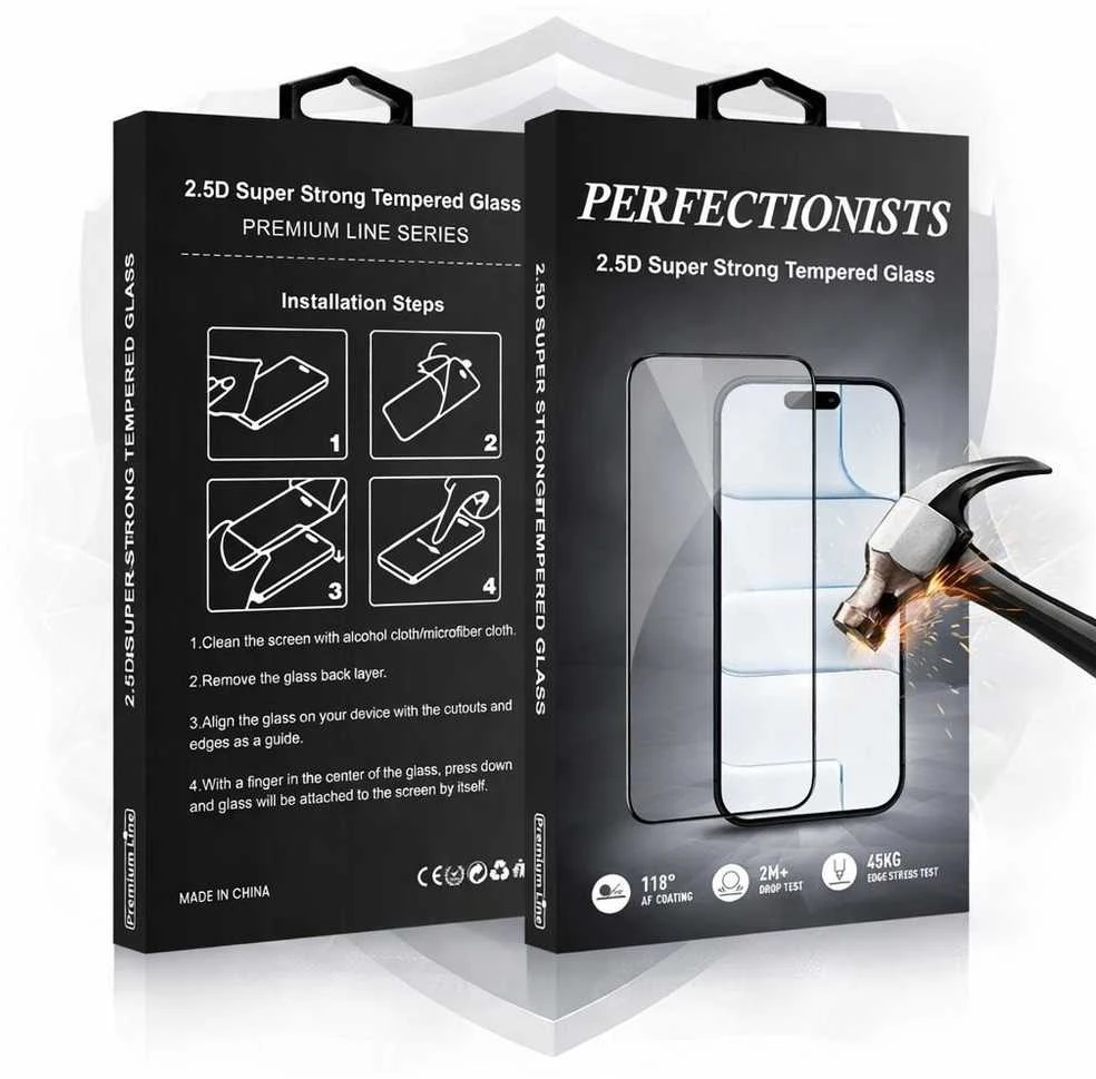 LCD apsauginis stikliukas Perfectionists 2.5D Super Strong Tempered Glass Apple iPhone 15 Plus/16 Plus juodas