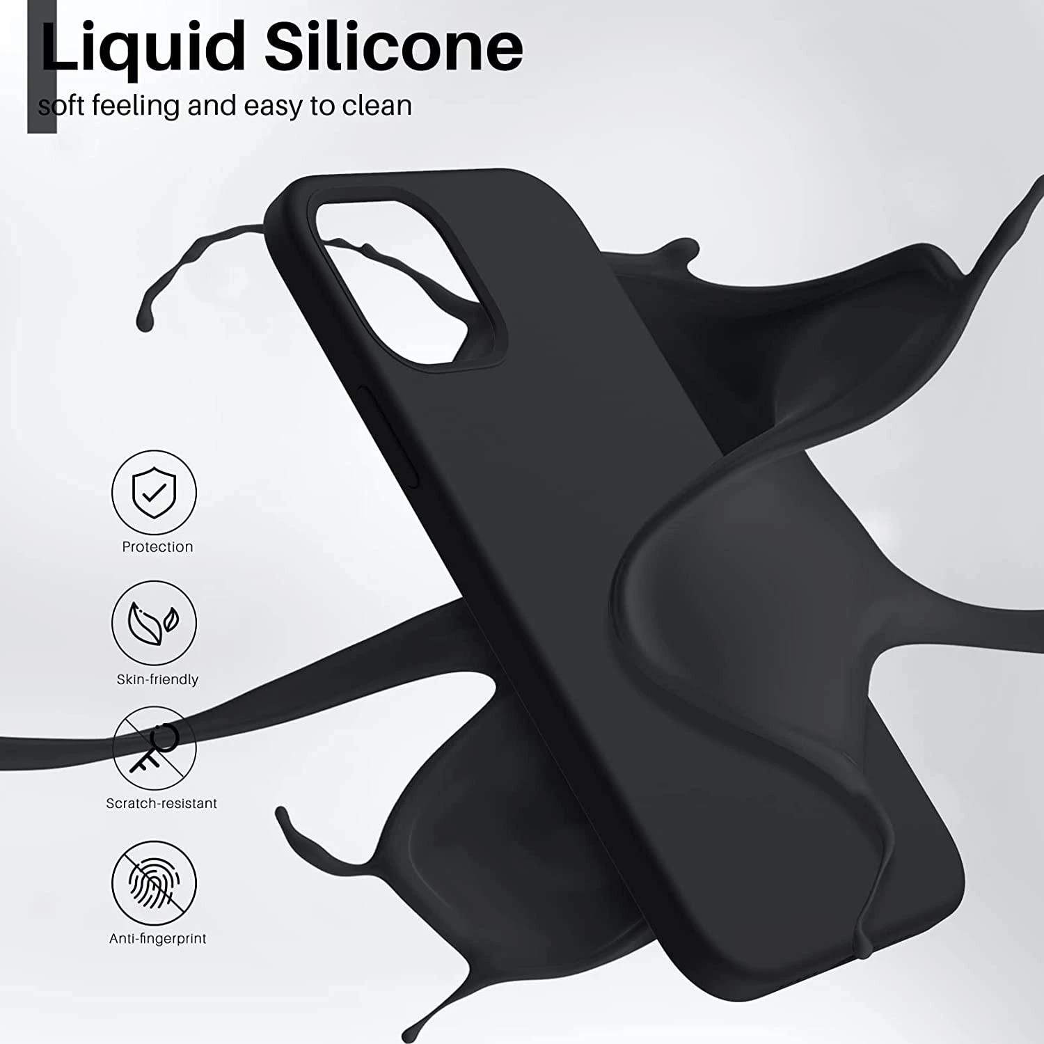 Reach Dėklas Liquid Silicone 1.5mm Apple iPhone 7/8/SE 2020/SE 2022 juodas