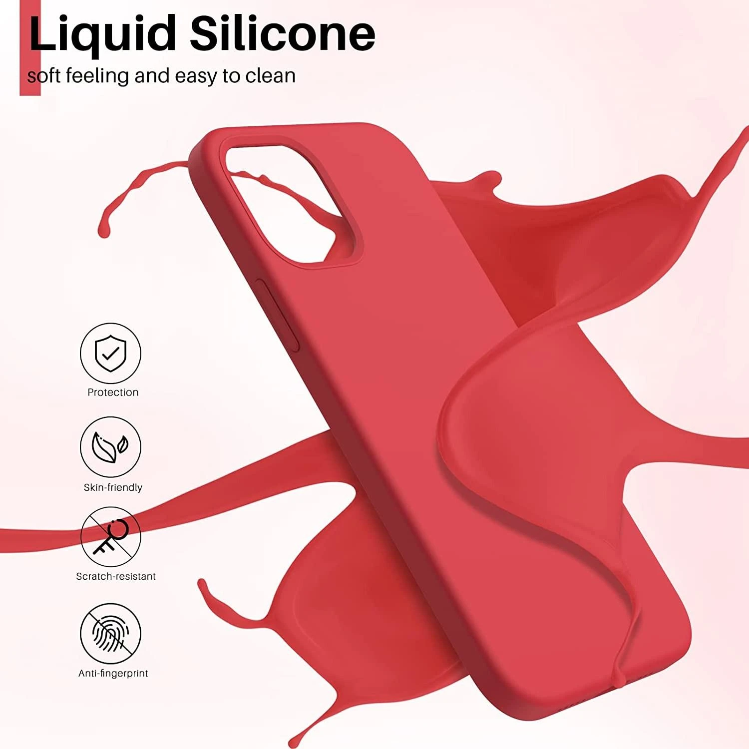 Reach Dėklas Liquid Silicone 1.5mm Huawei P40 raudonas