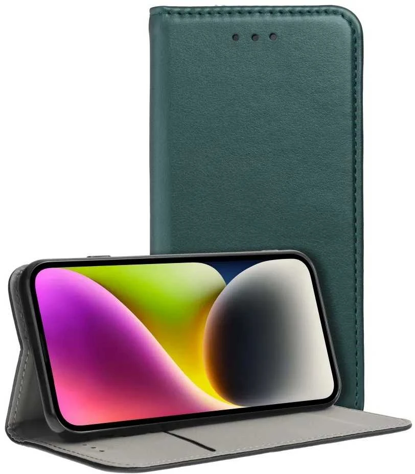 Reach Dėklas Smart Magnetic Xiaomi Redmi 17C 4G/Redmi 14C/Redmi A4/Poco C75 tamsiai žalias