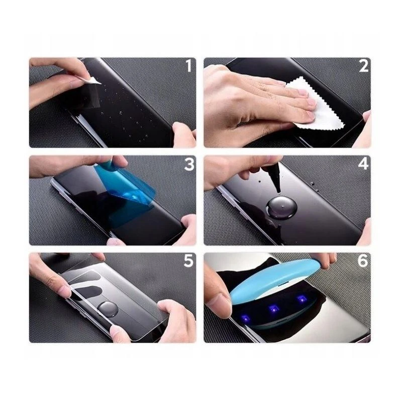 Reach LCD apsauginis stikliukas Nano Optics 5D UV Glue Samsung S918 S23 Ultra 5G lenktas skaidrus
