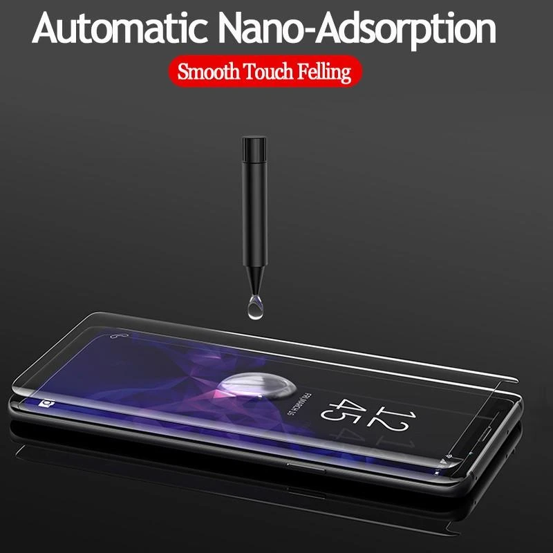 Reach LCD apsauginis stikliukas Nano Optics 5D UV Glue Samsung S908 S22 Ultra 5G lenktas skaidrus