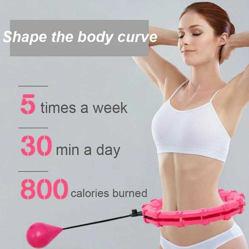 Reach Masažuojantis gimnastikos lankas Smart Hula Hoop HHP002 rožinis