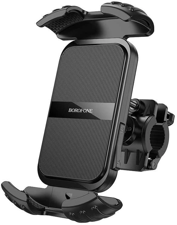 Borofone telefono laikiklis dviračiui/motociklui BH105 Crown juodos spalvos