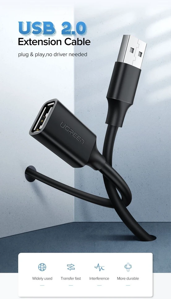USB 2.0 ilgintuvas UGREEN US103 1.5m
