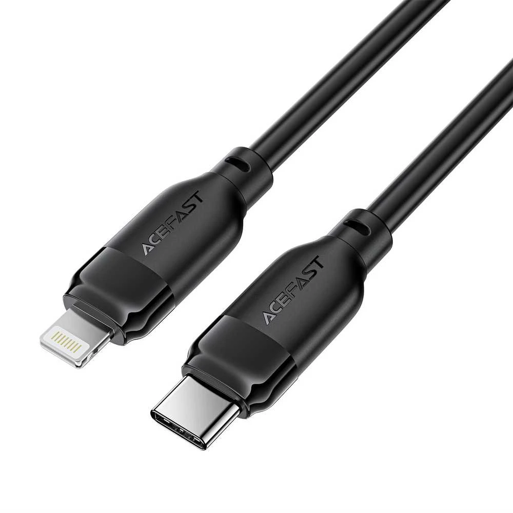 USB kabelis Acefast C16-01 USB-C to Lightning 1.2m juodas