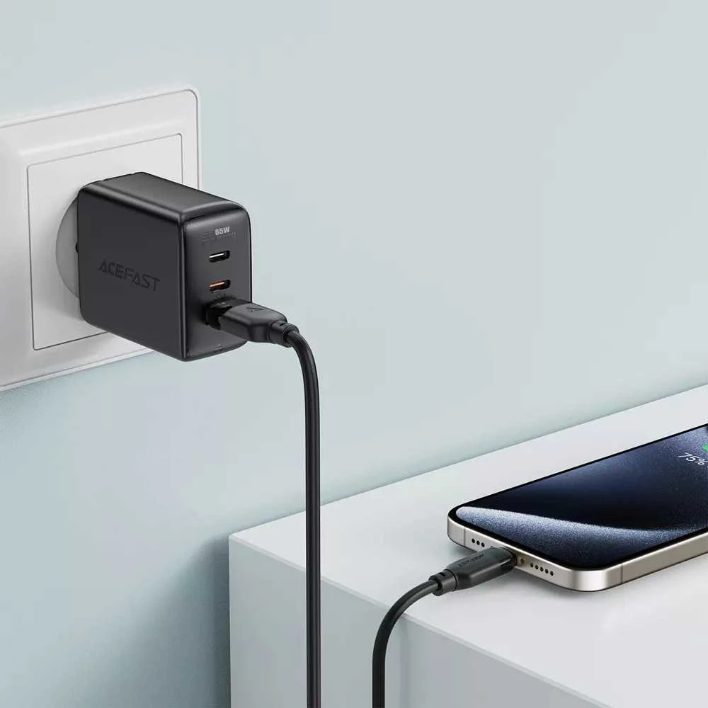 USB kabelis Acefast C16-04 USB-A to USB-C 1.2m juodas