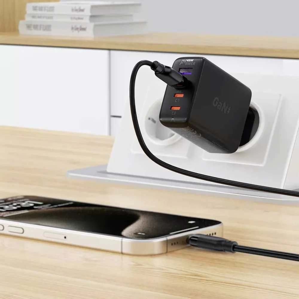 USB kabelis Acefast C16-04 USB-A to USB-C 1.2m juodas