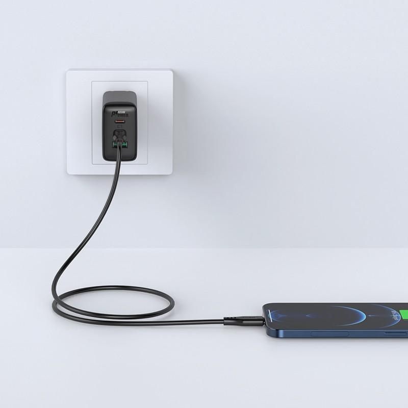 USB MFI laidas Acefast C3-01, USB-C do Lightning, 30 W, 1,2 m (juodas)