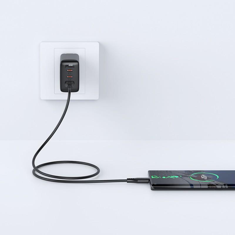 USB-C – USB-C UGREEN Acefast C3-04 1.2 m, 60 W (juoda)